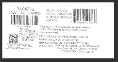 Label (Duloxetine Dr 20mg)